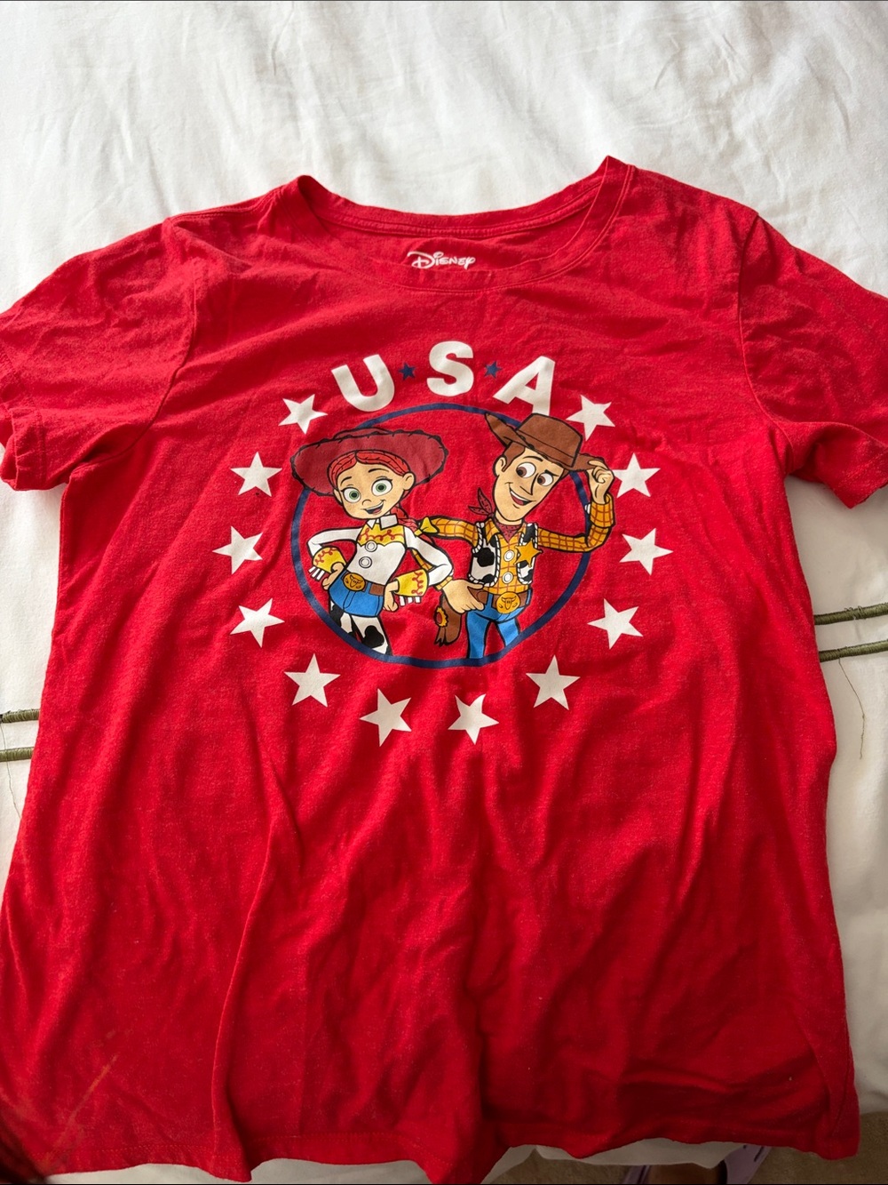 Disney Red Toy Story Jessie & Woody USA Graphic Tee, Nostalgic.